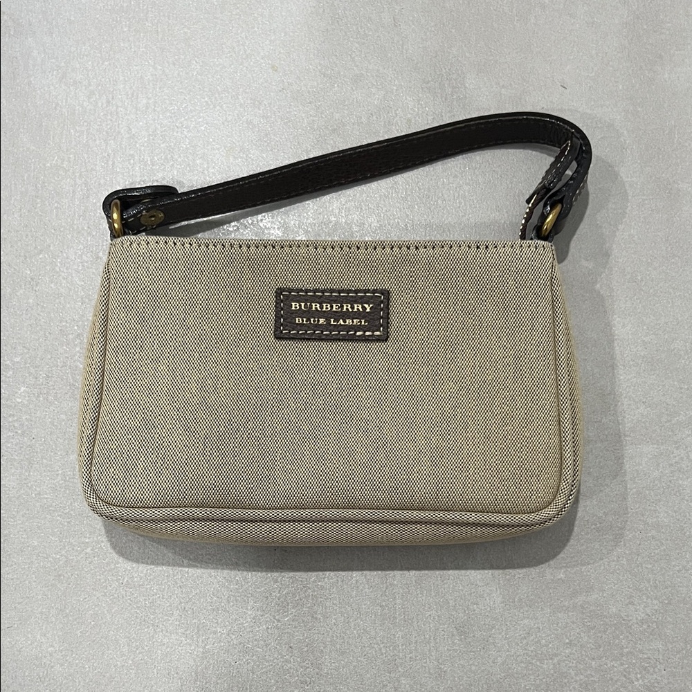 Vintage Burberry Blue Label Tan Handbag with Brown Strap